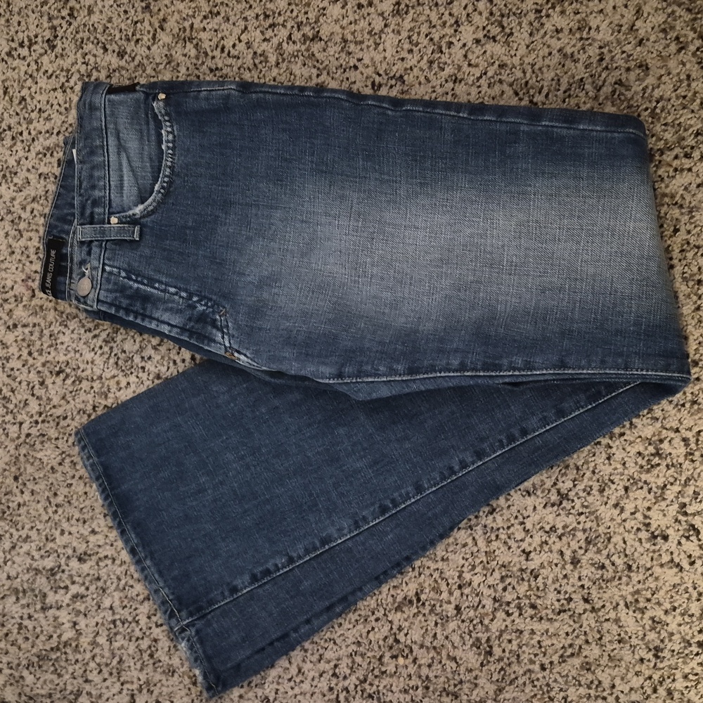 Vintage Versace Jeans Couture Ittierre Women's Blue Distressed Bootcut Jean Sz28